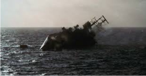 HMS Coventry capsizes